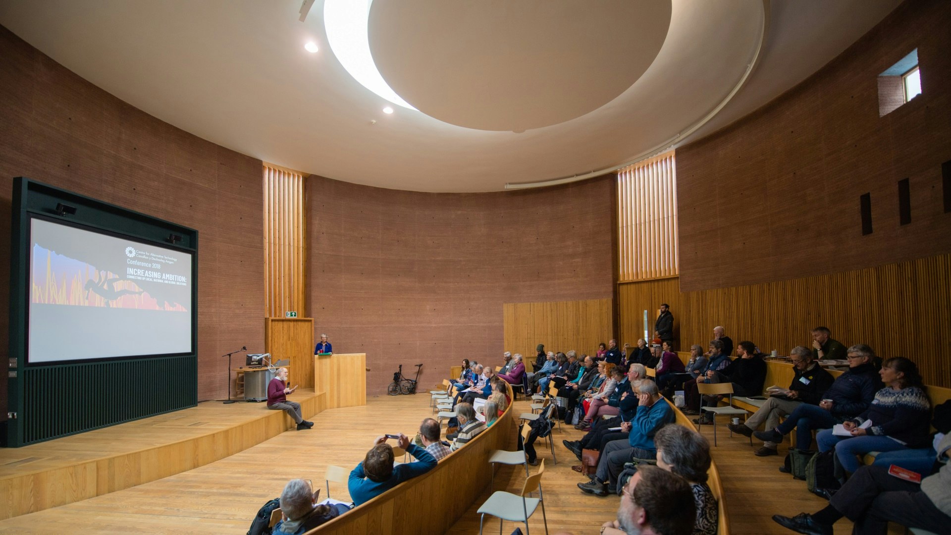 Rammed Earth lecture theatre at Graduate School of the Environment