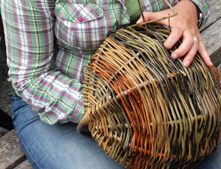 Making a willow basket