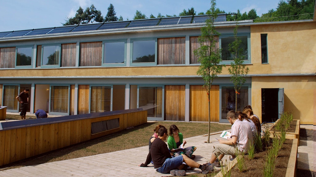 Students outside the Wales Institute of Sustainable Education