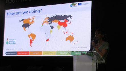 Map of the world on a screen at COP25