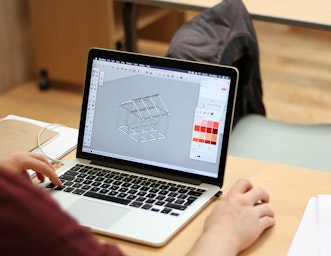 MArch student using design software