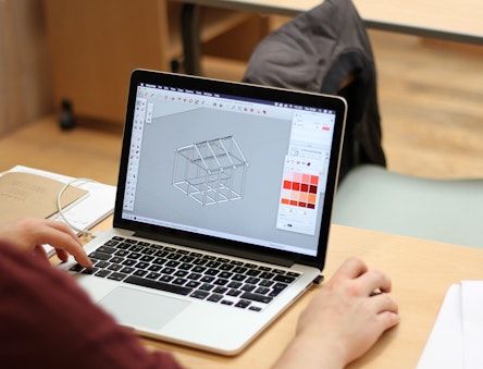MArch student using design software