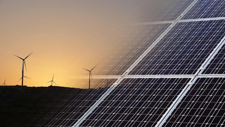 PV solar panels and wind turbines