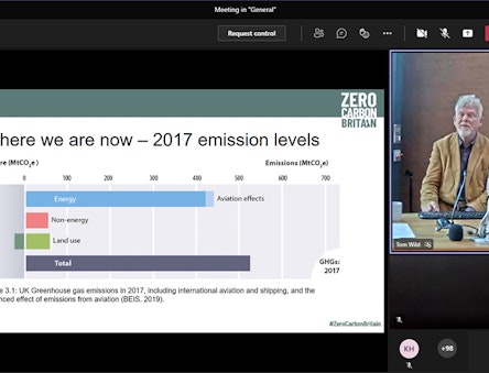 Screenshot of Paul Allen from our Zero Carbon Britain team teaching MSc students