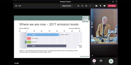Screenshot of Paul Allen from our Zero Carbon Britain team teaching MSc students
