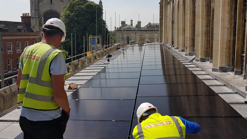 Installation of pv solar panels on an old building