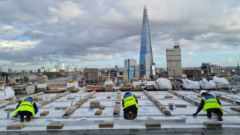 Installing solar panels on a roof