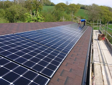 PV solar panels on a roof