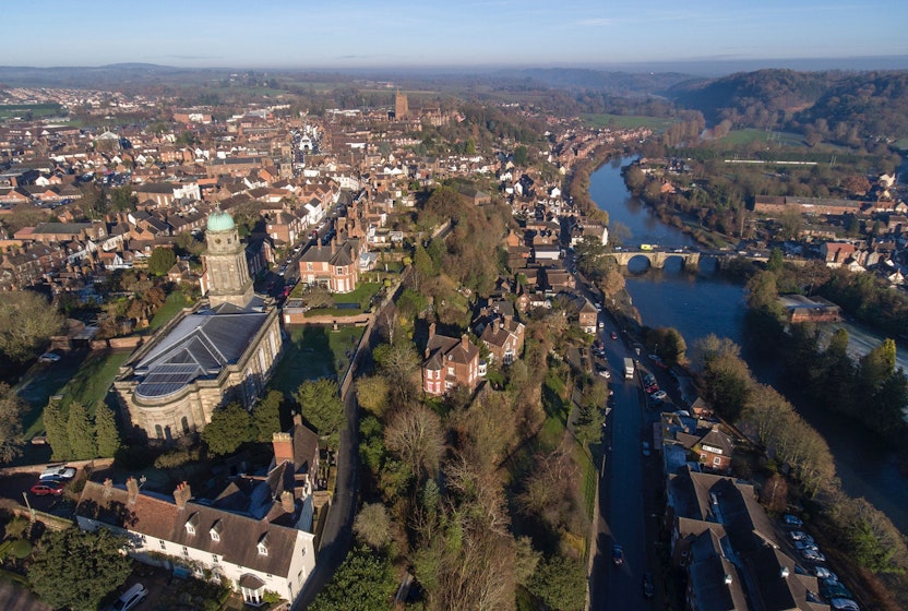 Aerial,View,Of,Bridgnorth, Shropshire, Uk.