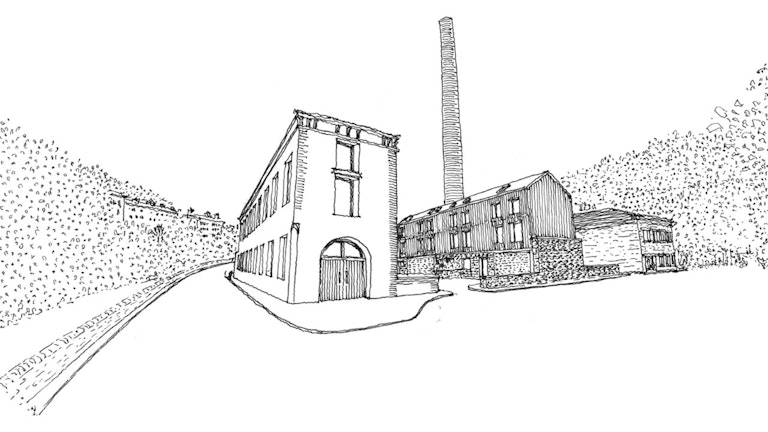 Architect student drawing: Marcus Goff - Hebden Bridge College