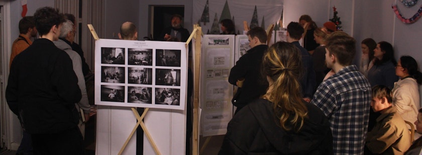 A pop-up exhibition in Llanelli allowed students to share their work with the local community, continuing theconversation.